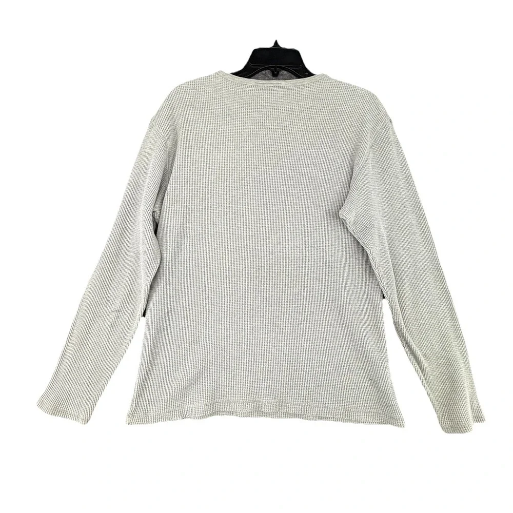 Vintage Polo Jeans Co. Mens Medium‎ Waffle Knit Thermal Crewneck Pullover Gray